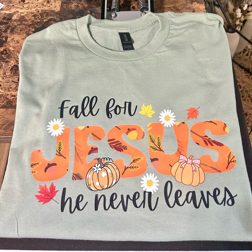 Fall for Jesus Graphic Tee - Green